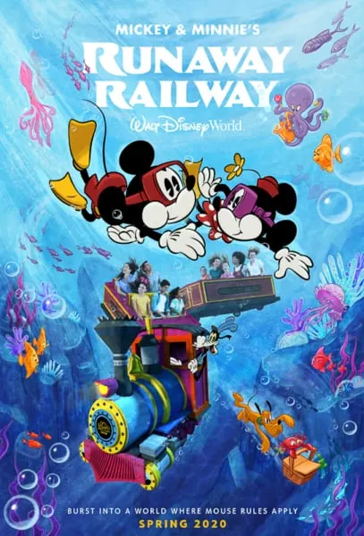 new poster for Mickey and Minnies's Runaway Railway ride