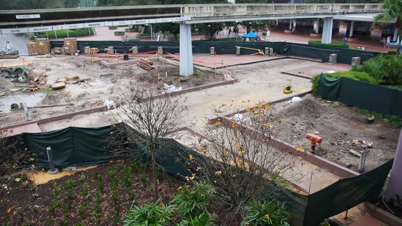 paving new walkway outside Epcot Entrance Construction Update December 2019