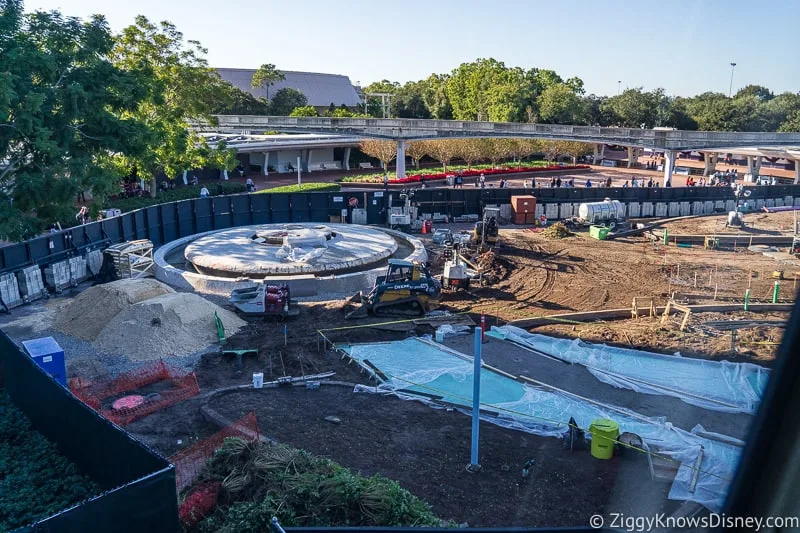around the fountain Epcot Entrance Construction Updates December 2019