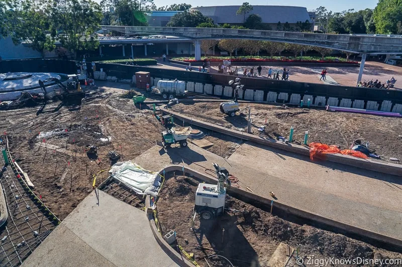 laying pavement Epcot Entrance Construction Updates December 2019