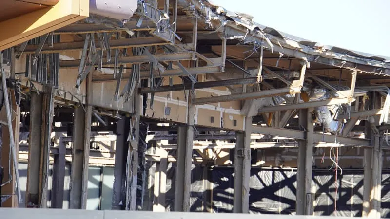 close up of Innoventions Demolition Epcot Future World Construction Update December 2019