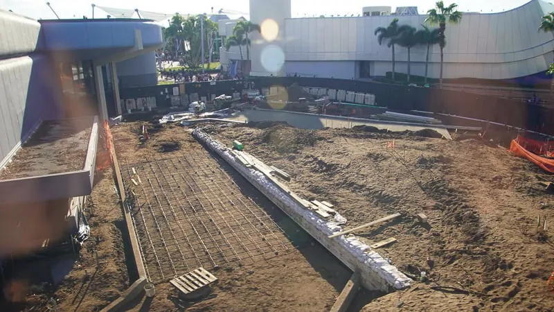 Paving East of Spaceship Earth Epcot Future World Construction Update December 2019