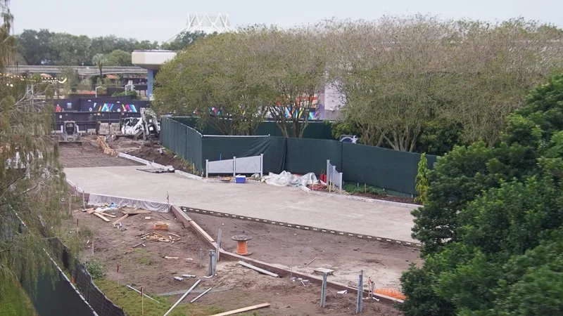 paving walkway between Mouse Gear and Test Track Epcot Future World Construction Update December 2019