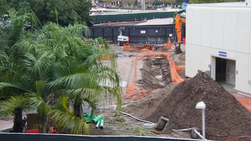 paving walkway between Mouse Gear and Test Track Epcot Future World Construction Update December 2019