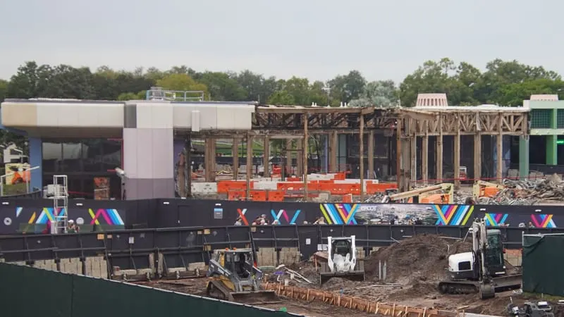 Innoventions West Demolition from Monorail Epcot Future World Construction Update December 2019
