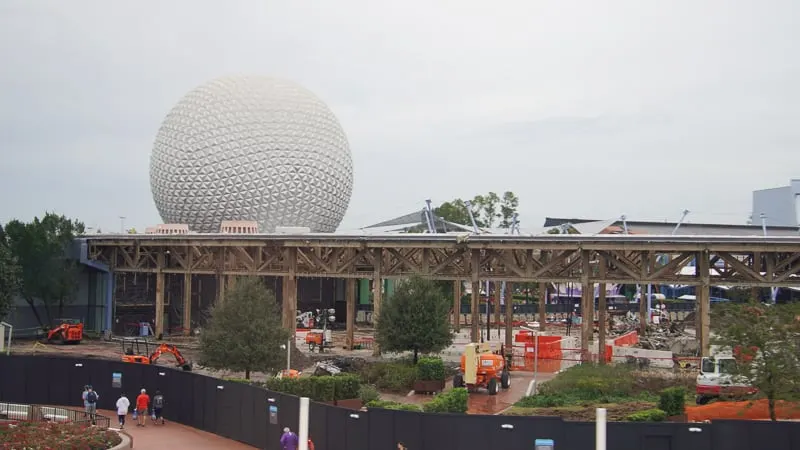 Innoventions West Demolition Spaceship Earth background Future World Construction Update December 2019