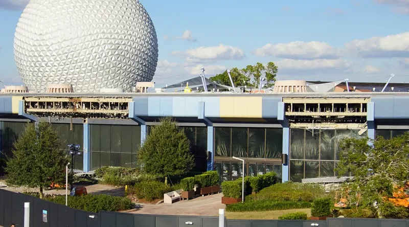 back building of Innoventions West Epcot Future World Construction Update December 2019