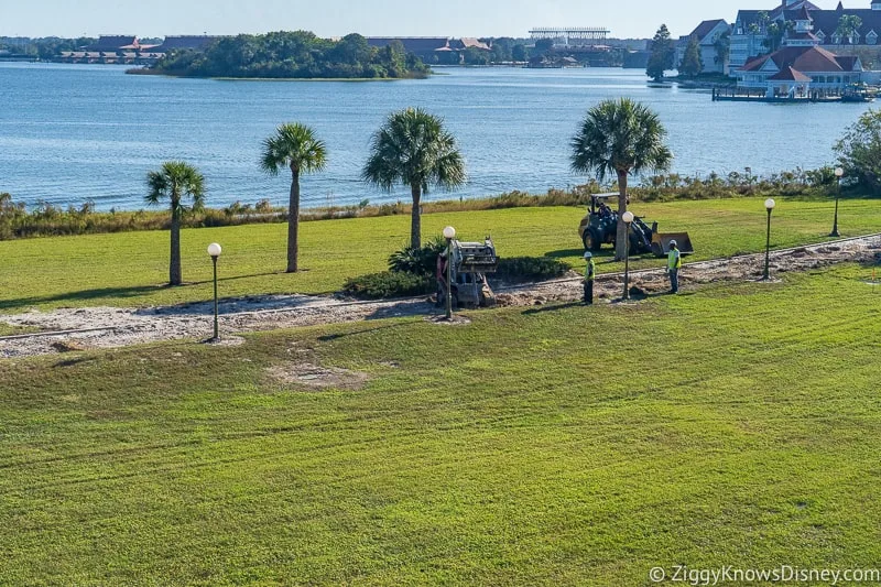 working on pathway for Grand Floridian Magic Kingdom Walkway Construction Updates December 2019