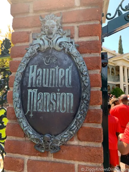 Haunted Mansion sign outside in Disneyland