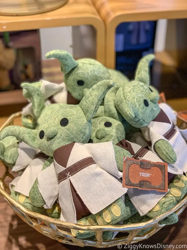 Baby Yoda merchandise display in Hollywood Studios