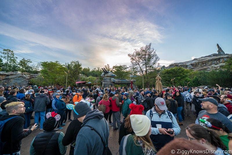 outside the entrance to Star Wars: Rise of the Resistance