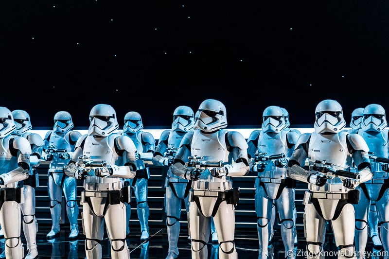 Stormtroopers in Star Wars: Rise of the Resistance ride