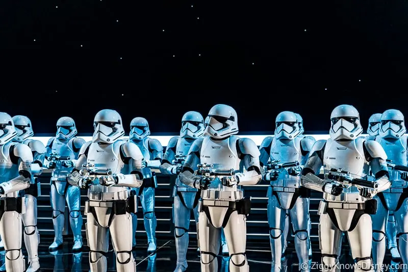 Stormtroopers in Star Wars: Rise of the Resistance ride