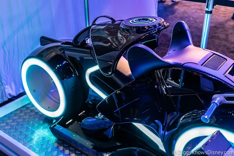 side front of Tron Lightcycle Run ride vehicle
