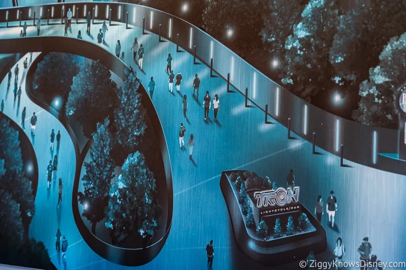 Tron Lightcycle Run Magic Kingdom Concept Art walkway
