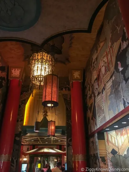 The Great Movie Ride queue inside the Chinese Theater lights