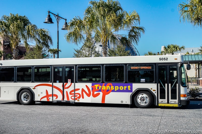 Walt Disney World bus driving away