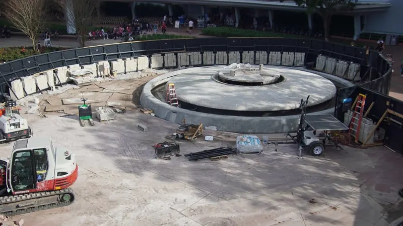 Epcot Entrance Construction Updates January 2020 fountain