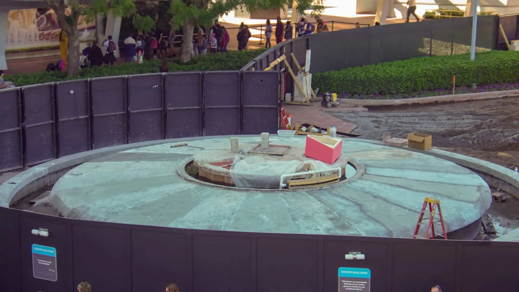 triangle forms for Epcot Fountain Epcot Entrance Construction Updates January 2020