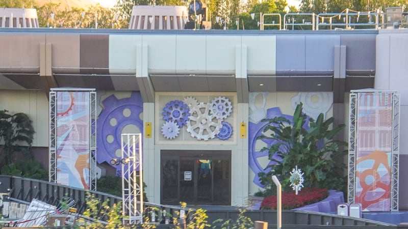 Epcot Future World Construction Updates January 2020 mousegear refurb outside