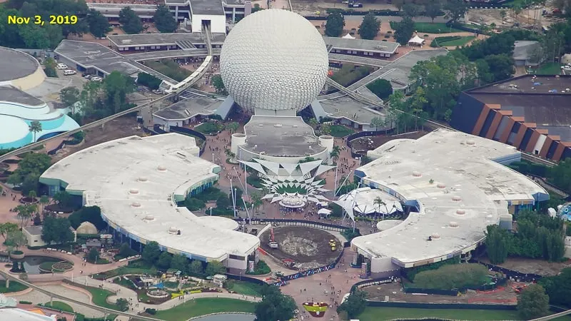 Epcot Future World Construction Updates January 2020 Innoventions West Demolition Timeline Nov 3