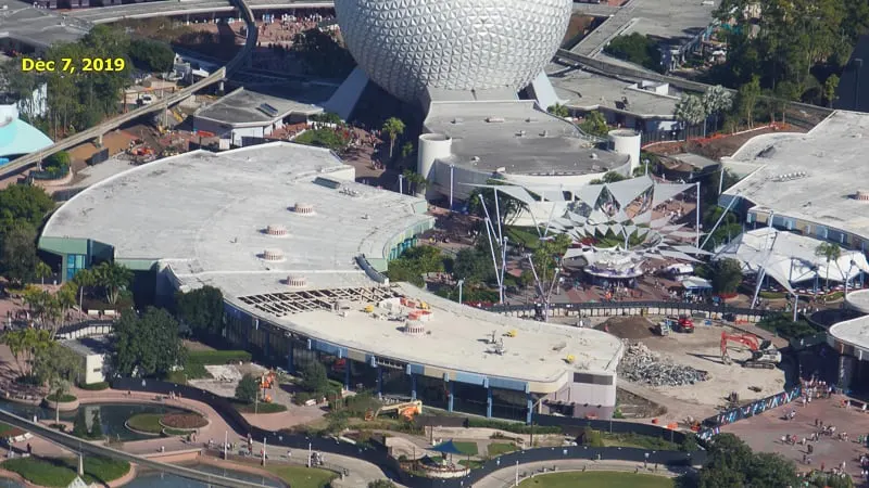 Epcot Future World Construction Updates January 2020 Innoventions West Demolition Timeline Dec 7