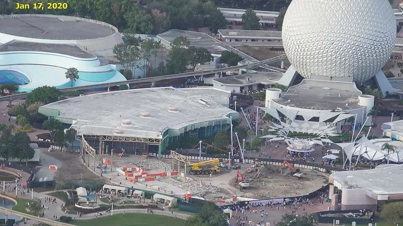 Epcot Future World Construction Updates January 2020 Innoventions West Demolition Timeline Jan 17