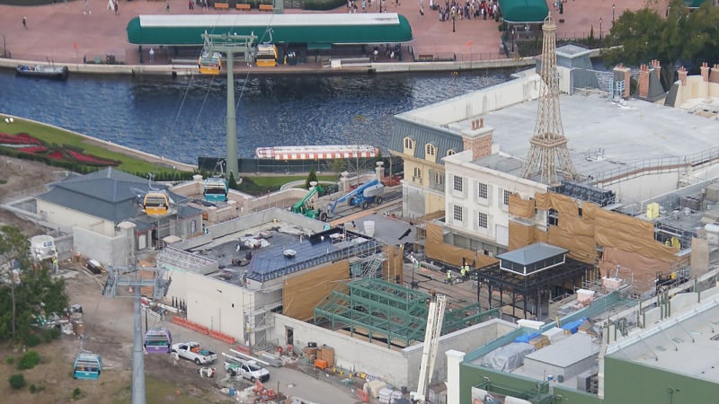 Aerial view of France pavilion construction update January 2020