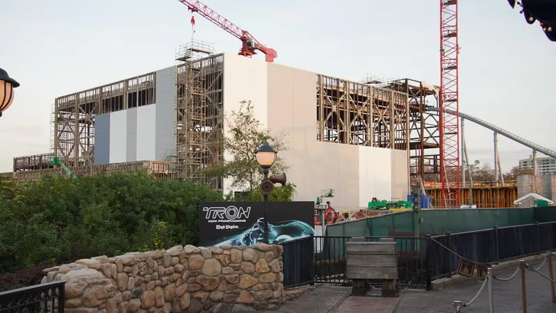 TRON Coaster Construction Update January 2020 gravity building