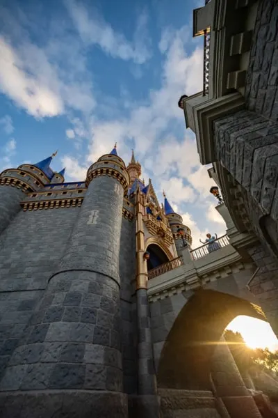 view through the gate of Cinderella Castle