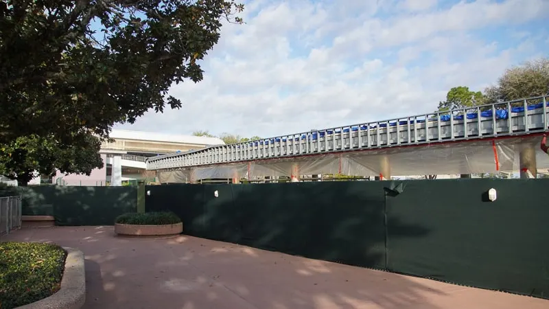 Epcot Entrance Construction Updates February 2020 new bag check on the east side