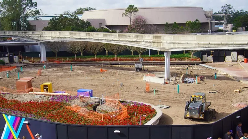 Epcot Entrance Construction Updates February 2020 plaza ready for paving