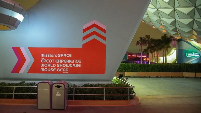 Epcot Future World Construction Updates February 2020 rope drop sign east on wall