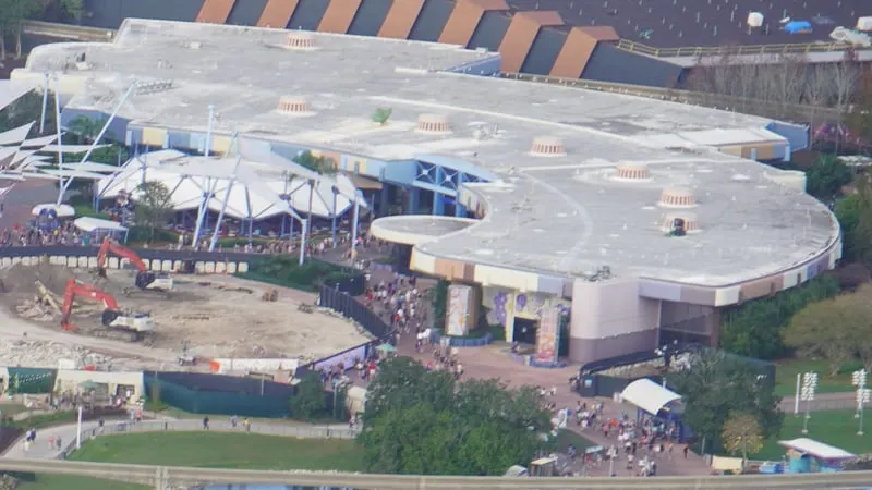 Epcot Future World Construction Updates February 2020 outside MouseGear aerial