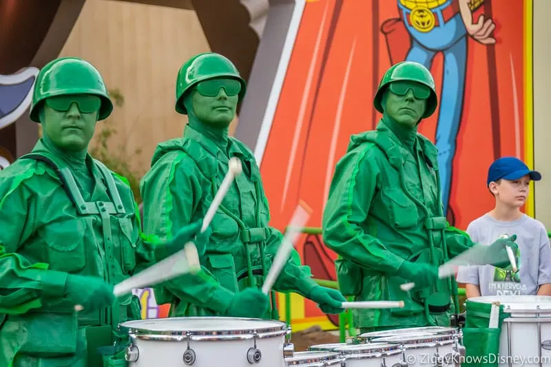 Green Army Men drummers Toy Story Land Hollywood Studios Entertainment 