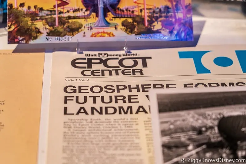 Old Newspaper of Spaceship Earth in Epcot