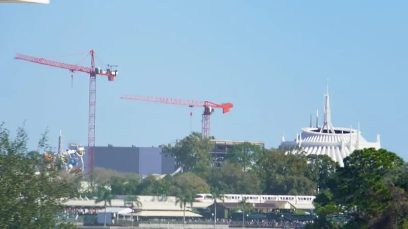 Tron Roller Coaster construction update February 2020 from a distance