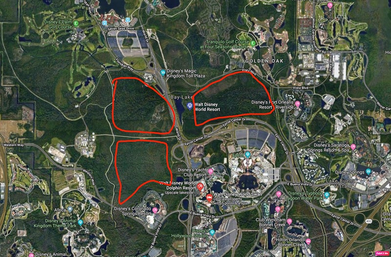 potential Disney World 5th park locations map