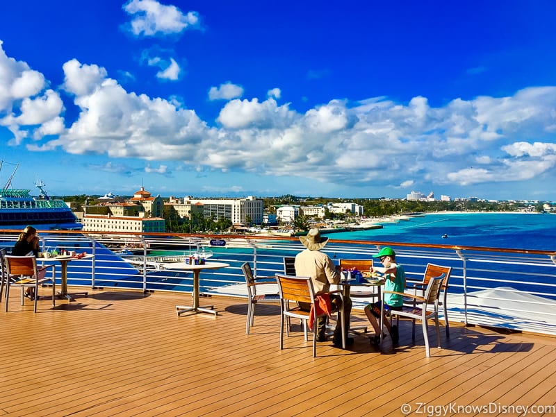 breakfast from top deck of Disney Cruise Line