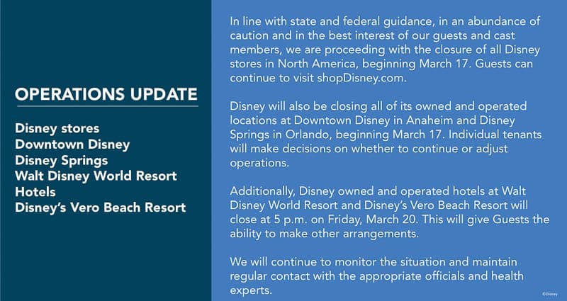 Disney Springs closing