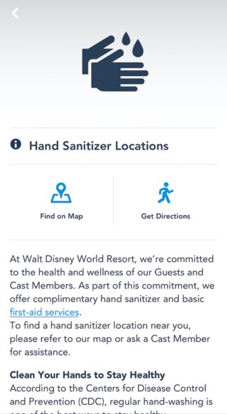 My Disney Experience Hand Sanitizing Info Disney World 5