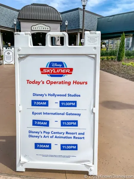 Disney Skyliner Gondola time schedule
