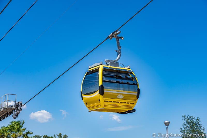 Disney Skyliner Gondola car hanging in air