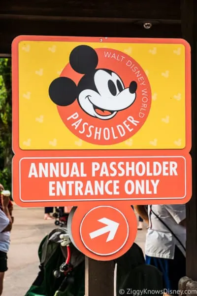 Disney World annual passholder entrance sign