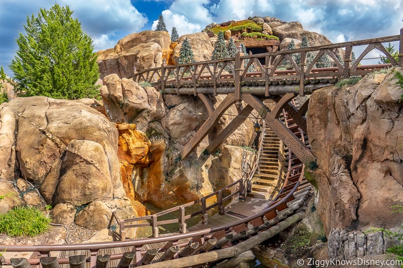 Snow White Seven Dwarfs Mine Train track in Fantasyland