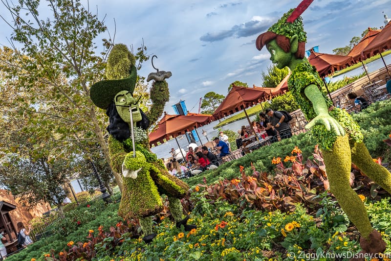 Peter Pan and Captain Hook Topiaries Epcot Flower and Garden Festival