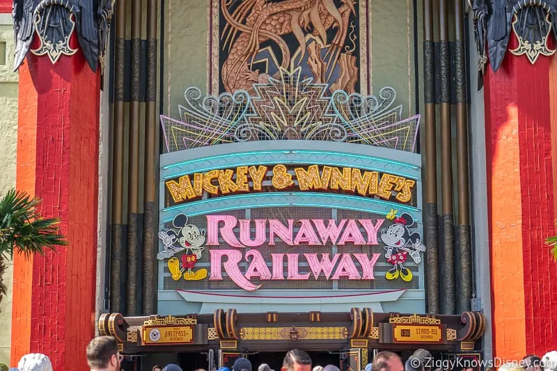 Mickey and Minnie's Runaway Railway neon sign