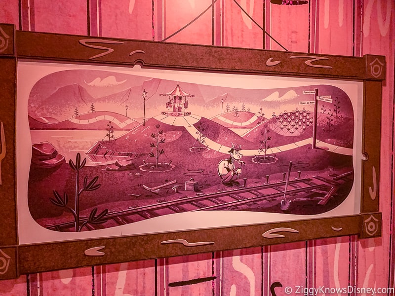 Mickey and Minnie's Runaway Railway painting on wall