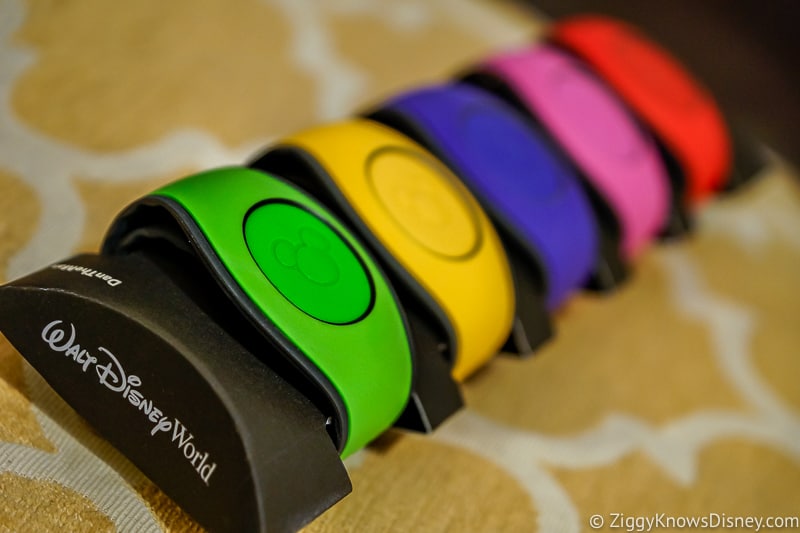 Row of MagicBands shipped to home