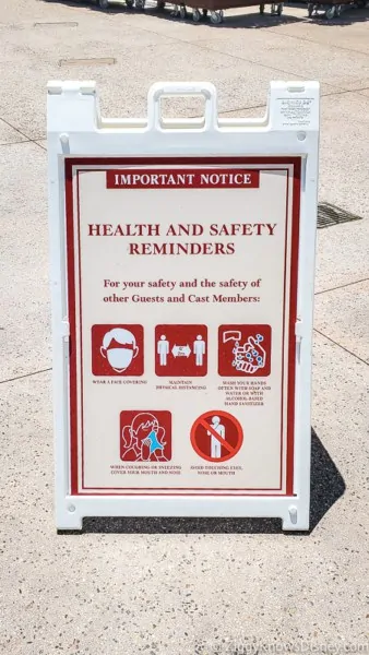 health and safety sign Disney World